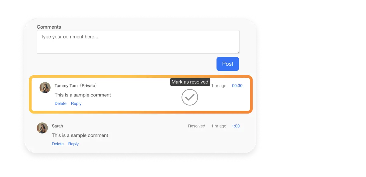 Streamline feedback and approval process by adding comments across Workspaces and Teamspaces, enhancing collaboration and efficiency.